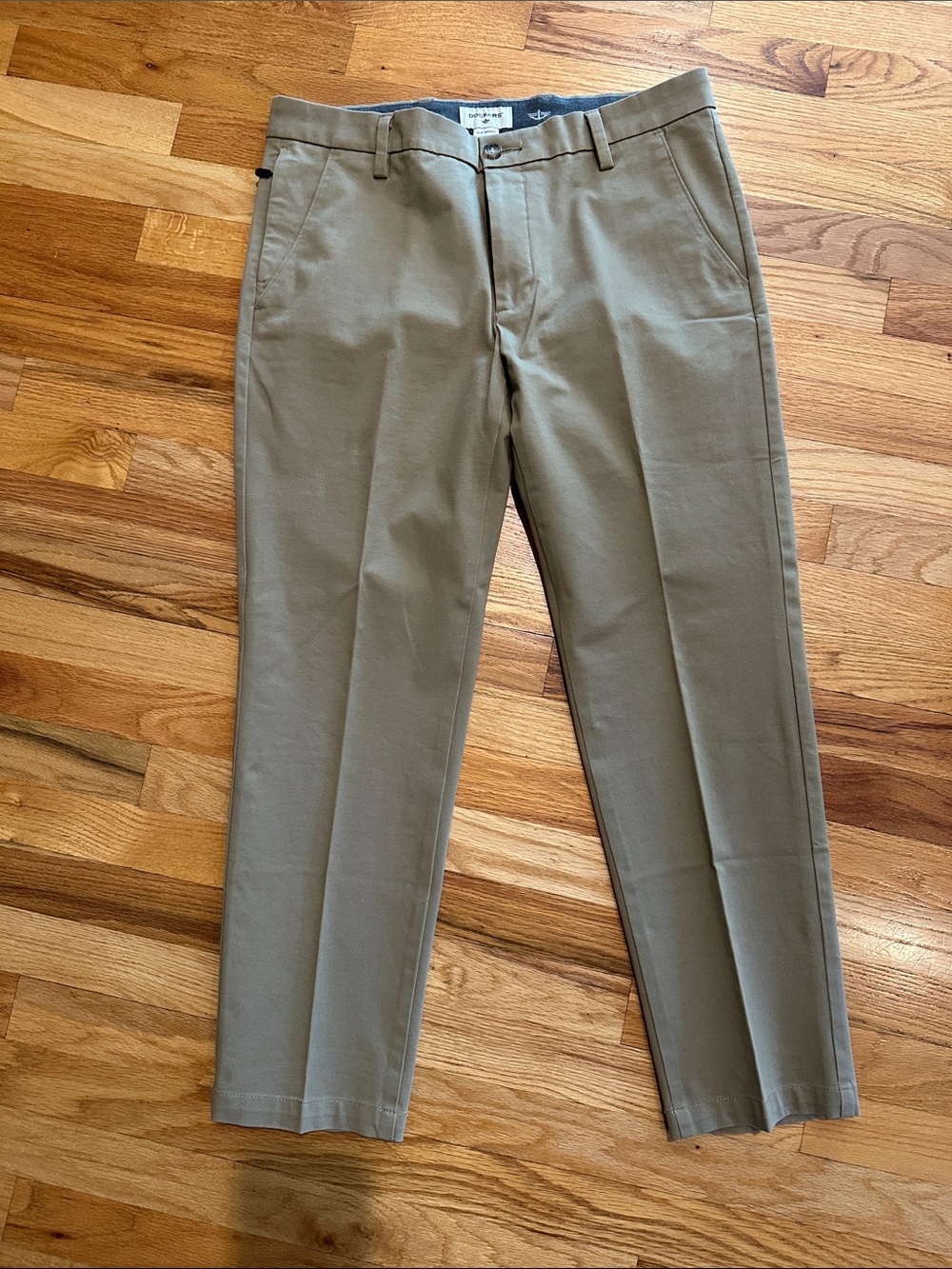 2 pair-Dockers Men's Slim Straight Chinos - Tan and gray size 34x29